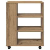 Rolling Cabinet Artisan Oak 60x35x75 cm Engineered Wood 856657
