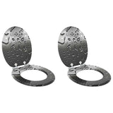 Soft-Close Toilet Seat 2 pcs Grey 44 x 38 cm MDF board 3414539