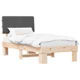 Bed Frame with Upholstered Headboard Dark Grey 90 x 190 cm 877385