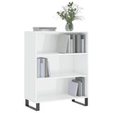 Shelf Cabinet High Gloss White 69.5x32.5x90 cm Engineered Wood 828390