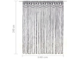 Macrame Curtain Anthracite 140x240 cm Cotton 323994
