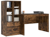Desk with Drawer with Shelf with Storage 2 pcs Smoked Oak 3337365
