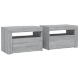 Bedside Cabinets 2 pcs with LEDs Grey Sonoma 60x35x40 cm 3144973
