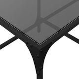 ZNTS Coffee Table with Black Glass Top 98.5x50x40 cm Steel 845979