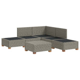6 pcs Rattan Lounge Set with Cushions GENDT Natural Rattan 3429843