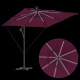 Umbrella with LED Strip Lights Bordeaux Red 249 x 249 x 250 cm 42003405