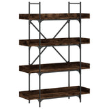 Bookcase 4-Tier Smoked Oak 100x33x145.5 cm Engineered Wood 837694