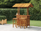 Garden Bar Set Natural wood Solid Acacia wood Large Footrest 3116008