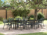 Garden Dining Set 9 pcs Anthracite Powder-Coated Steel 3379309