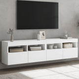 TV Wall Cabinets with LED Lights 2 pcs White 80x30x40 cm 837198