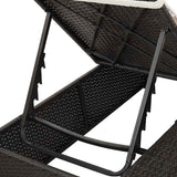 Double Sun Lounger with Roof Black 205 x 129 x 200 cm PE rattan 3376127