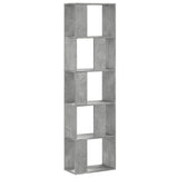 Bookcase 5-Tier Concrete Grey 45x23.5x162.5 cm Engineered Wood 852783