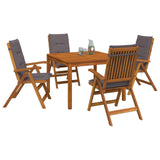 5-Piece Garden Dining Set 5 pcs Natural Solid Acacia Wood 3434615