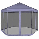 Hexagonal Pop-Up Marquee with 6 Sidewalls Dark Blue 3.6x3.1 m 42110