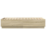 Bed Frame with LED without Mattress Sonoma Oak 75x190 cm Small Single 3209669