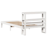 Bed Frame White Solid pine wood Single Single Bed Frame 3306034