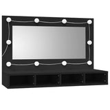 Mirror Cabinet with LED Black 90x31.5x62 cm 833488