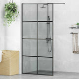 Walk-in Shower Wall Black 100 x 195 cm Tempered Glass 42022049