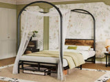 Metal bed, 3FT single bed 90x190cm, Durable and Sturdy, Canopy Twin Bed, Iron bed for adults & N604P283084B
