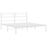Metal Bed Frame without Mattress with Headboard White 120x190cm 372323