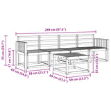 Outdoor Sofa Set 5 pcs White 59 x 59 x 37 cm Solid Acacia Wood 3387203