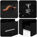 Bed Frame with Headboard Black Oak 90 x 200 cm Engineered Wood 3335230