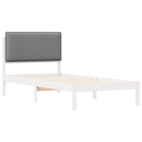 Bed Frame with Upholstered Headboard Light Grey 80 x 200 cm 877873