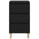 ZNTS Bedside Cabinet Black Oak 40x35x70 cm Engineered Wood 863429