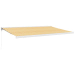 Retractable Awning Yellow and White 5x3 m Fabric and Aluminium 3154535