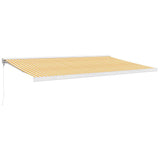 Retractable Awning Yellow and White 5x3 m Fabric and Aluminium 3154535