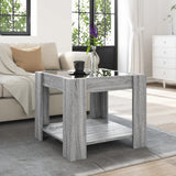 Coffee Table with LED Grey Sonoma 53x53x45 cm Engineered Wood 847544