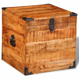 Storage Chest Cubic Rough Mango Wood 241636