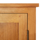 Storage Cabinet Light Oak Solid Oak Wood, MDF Veneer Medium 329926