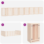 ZNTS Dog Gate with Door Foldable 15 Panels 750 cm Poplar Wood 3155646