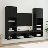 TV Wall Units with LED 5 pcs 40.5 x 30 x 102 cm Black Oak 3402959