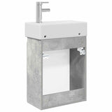 Bathroom Vanity Unit with Tap Concrete Grey 45.5 x 22.5 x 84 cm 889454