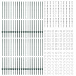 Green Fence Posts 44 pcs Green Metal 3335923