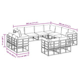 Garden Sofa Set with Cushion Black Aluminium 3378932