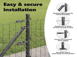 Fence Post with Concrete Base 26 pcs Grey Powder-Coated Steel 3350235
