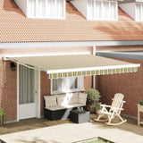 Retractable Awning Green and Yellow 400 x 300 cm 3330715