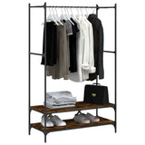 Clothes Rack with Shelves Smoked Oak Engineered Wood 834202