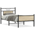 Bed Frame without Mattress Sonoma Oak 75x190 cm Small Single Engineered Wood 4106970
