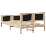 Bed frame Brown and light grey 120 x 190 cm Solid pine wood 878484