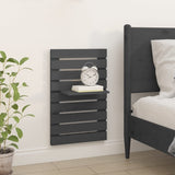 ZNTS Wall-mounted Bedside Shelves 2 pcs Grey Solid Wood Pine 824770