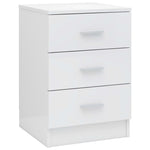 ZNTS Bedside Cabinets 2 pcs High Gloss White 38x35x56 cm Engineered Wood 800463