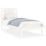 Bed Frame without Mattress White 75x190 cm Small Single Solid Wood 3104179