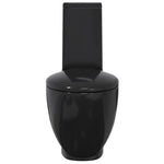 WC Ceramic Toilet Bathroom Round Toilet Bottom Water Flow Black 141136