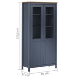 Highboard Hill Grey 85x37x170.5 cm Solid Pine Wood 289013