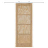 Sliding Door Brown 78 x 202 cm Solid Pine Wood 3333386