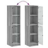 Highboard with Glass Doors Grey Sonoma 35x37x142 cm 836439
